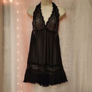 Linea Donatella Black Lace Nighty